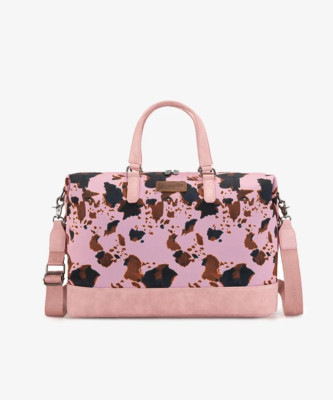 Wrangler Cow Print Trolley Sleeve Weekender Duffle Bag - Pink