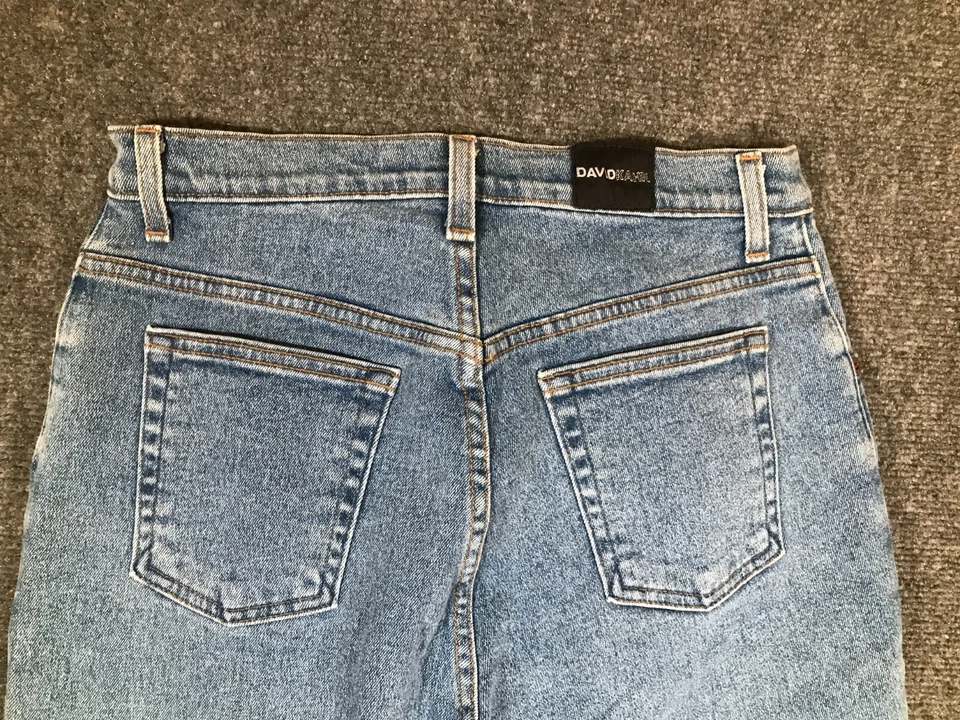 Pantalones de mezclilla capri de tiro alto informales elásticos David Kahn para mujer talla 12 Foto 4 de 4