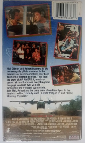 Air America VHS New Factory SEALED Watermark Intact Mel Gibson Robert Downey - Afbeelding 2 van 12
