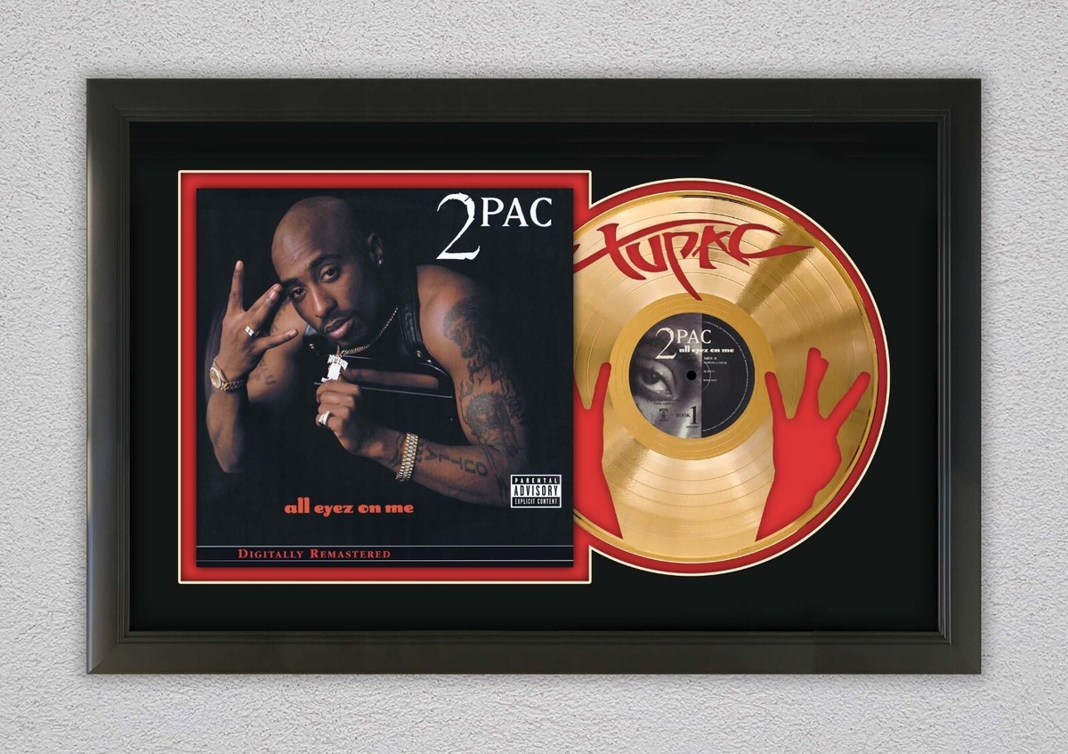 Tupac All Eyez On Me Gold or Platinum Laser Cut LP Record Display
