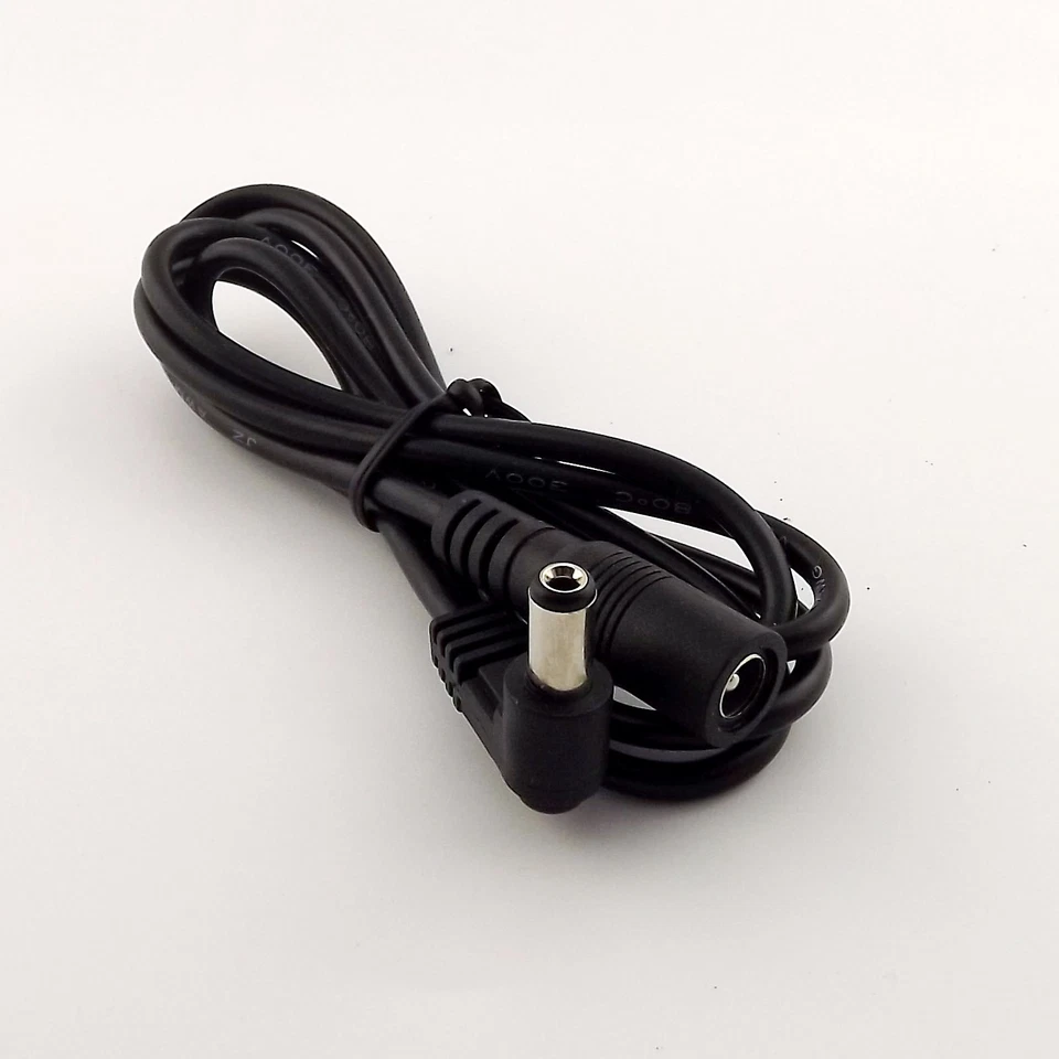 10pcs DC Power Plug 5.5mm x 2.1mm Male 90° Right Angle To Female Extension Cable - Image 2 of 4
