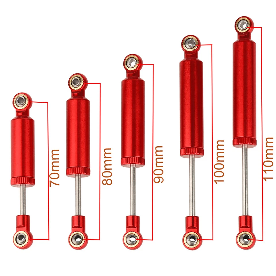 4PCS 70 80 90 100 110mm Shock Absorber for 1/10 Axial SCX10 II TRX4 MST Redcat - Image 4 of 4