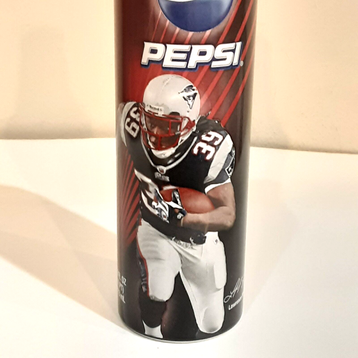 LAWRENCE MARONEY NEW ENGLAND PATRIOTS FOOTBALL EMPTY PEPSI