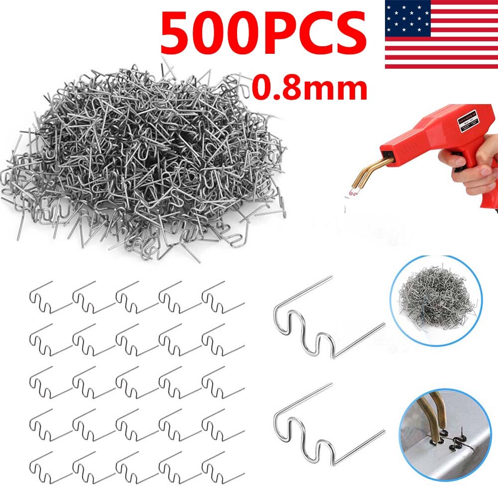 500Pcs 0.8mm Hot Staples Plastic Welding Wave Stapler for Car Bumper Repair Kit