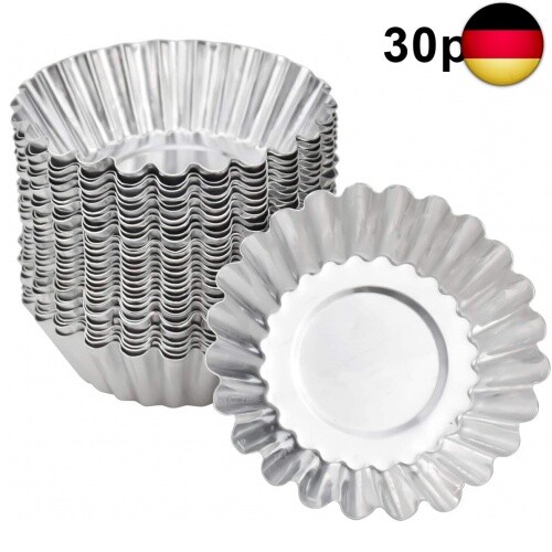 30 Stücke Ei Torte Form aus Aluminium, Eierkuchenform, Mini Muffin
