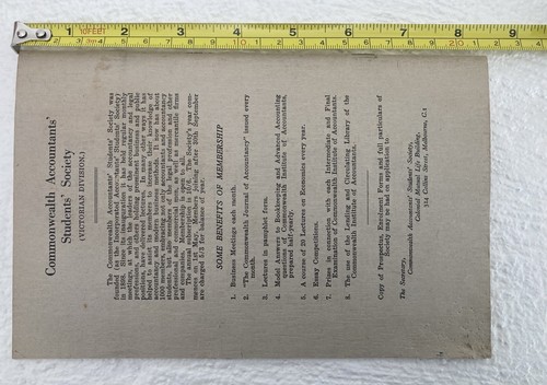 COMMONWEALTH ACCOUNTANTS STUDENTS SOCIETY BOOK VIC WORKERS COMP VINTAGE 1933 34 - Foto 13 di 14