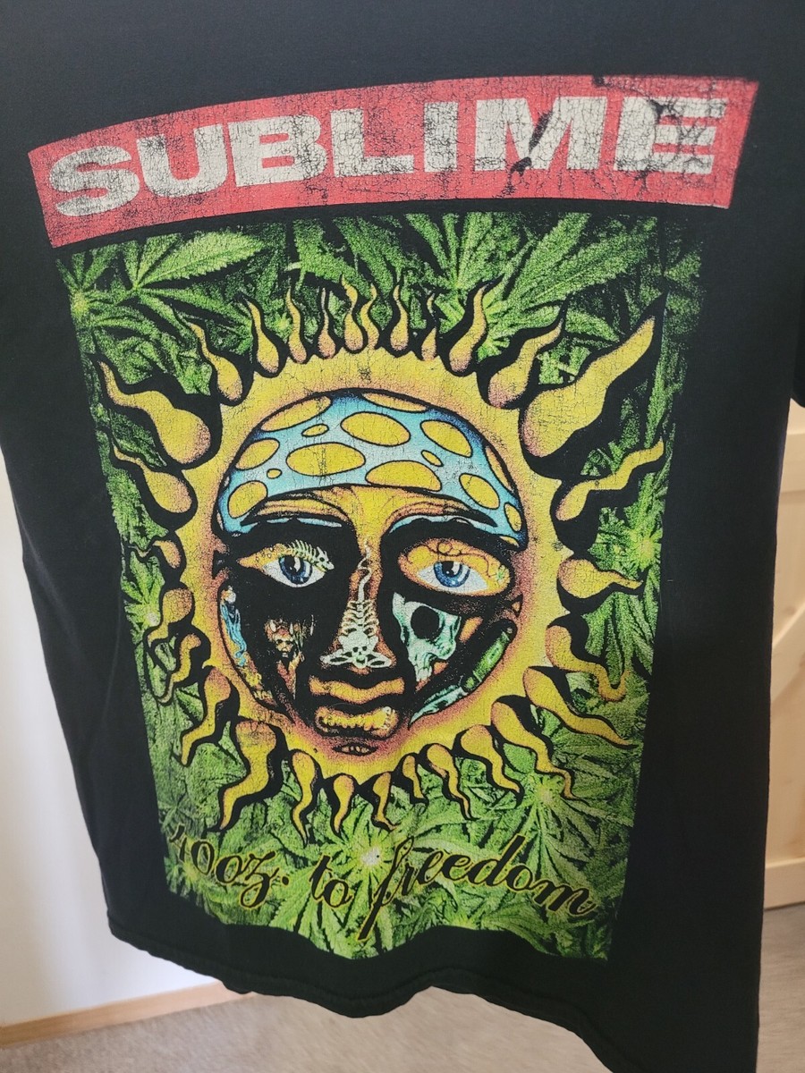 SUBLIME 90s Style Reprint 40 oz to Freedom Sun Logo Black concert