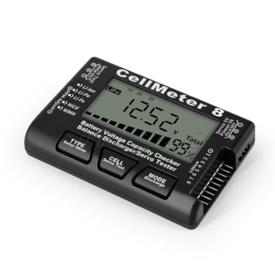 Cellmeter 8 LCD Battery Capacity Checker Meter For NiMH Nicd LiFe LiPo Li-ion