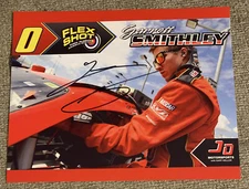 Garrett Smithley Signed 2017 Flex Shot Postcard NASCAR Hero Card COA