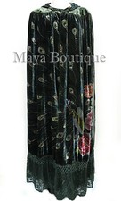 Opera Cape Cloak Beaded Velvet Lace Peacock Victorian Green Maya Matazaro