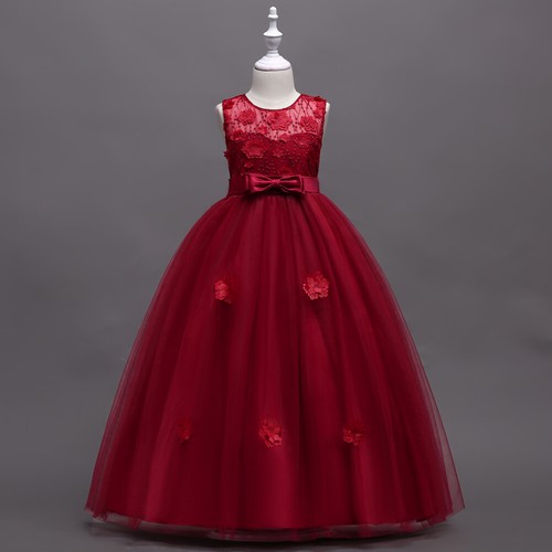 Formal Kids Wedding Bridesmaid Long Gown Party Dresses Flower Girls Pageant Ball - Picture 23 of 29