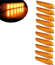 Ten 5'' Orange Amber 24 v Led Side Marker Indicators Lights Truck Trailer Lorry