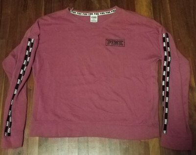 VICTORIAS SECRET  PINK Puschia Long Sleeve Pull Over Shirt Size Medium