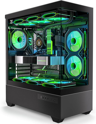 ATX Full Tower Gaming PC Case with 6 ARGB Fans and Dual Tempered Glass