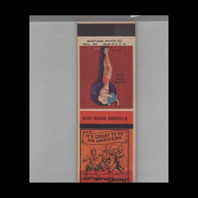 Matchbook Cover Gold Bless America Pin Up - Sales Sample