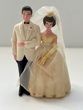 Vintage Wilton Wedding Cake Topper Bride  Groom 4.5 in 1950  s - 60  s