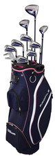 Set Completo Club Donna Wilson Profilo Navy/Rosa Petite con Borsa Carrello Nuovo