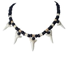 Swimmi 5 Genuine Shark Teeth Necklace for Men, Mako Shark Tooth Necklace, Han...