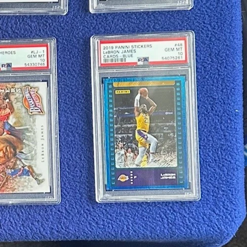 2019 Lebron James PSA 10 Stickers Card Blue 69/299 #48