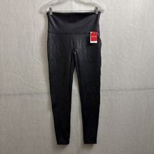 NEW Spanx Women's Size XL Black High Waisted Faux Leather Leggings