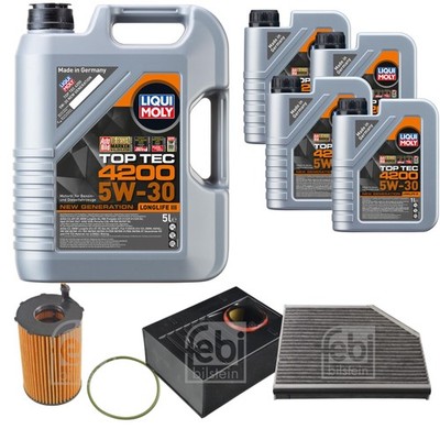 FEBI BILSTEIN Inspektionspaket 9L Liqui Moly Top Tec 4200 5W-30 für Porsche