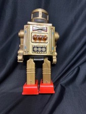 1960s Battery Operated Horikawa Golden Roto-Robot Vintage Tin Toy Japan NO BOX