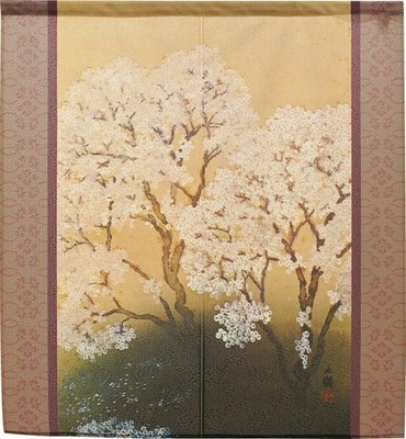 Made in JAPAN Japanese Art Noren - Cherry Blossoms Traditional Sakura 85x90cm
