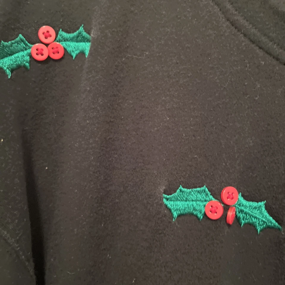 Bechamel Рождественский кардиган вышивка аппликации на пуговицах женщин 3 X б/у - Изображение 4 из 4