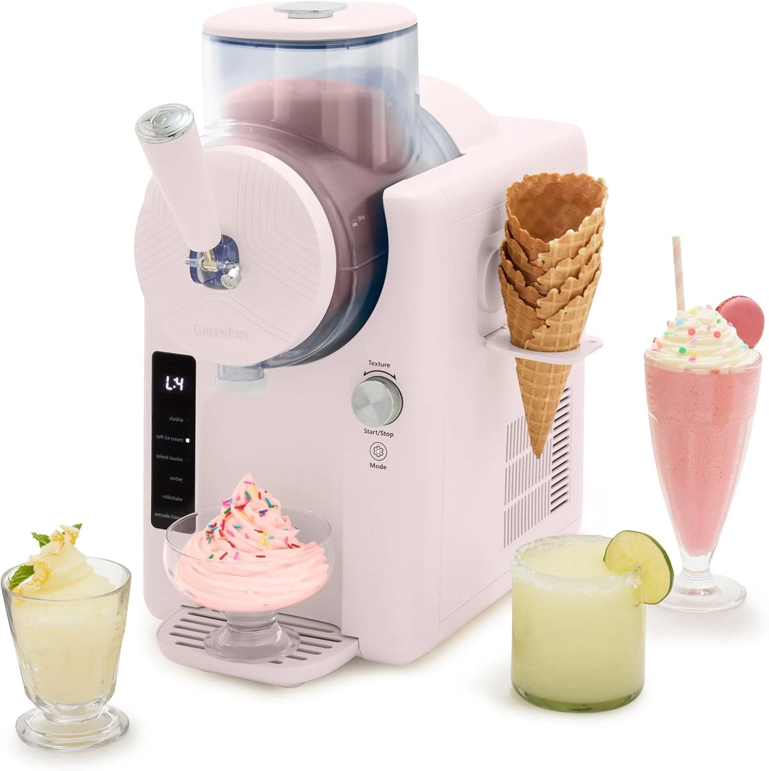 GreenPan Frost Ice Cream Maker Soft Serve No Pre Freezing