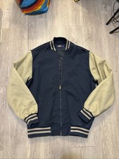 Vintage Dickies Varsity Bomber Jacket Navy / Tan M Quilted Workwear