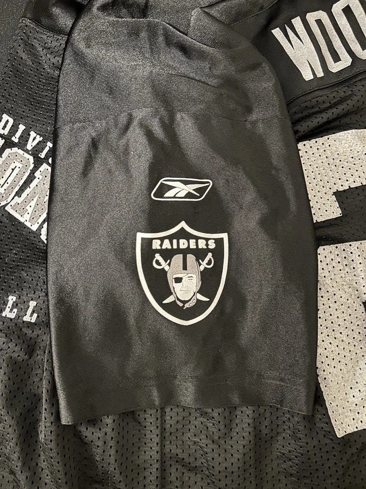 Camiseta de Colección Oakland Raiders Charles Woodson 2001 AFC División Oeste Campeones Foto 3 de 4