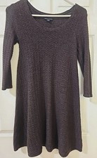 American Eagle Outfitters Brown Mid Sleeve Skater Knit Dress Small VGC 