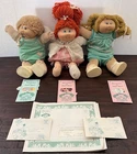 (3) Vintage Coleco Cabbage Patch Kids Dolls with Adoption Papers- 18"