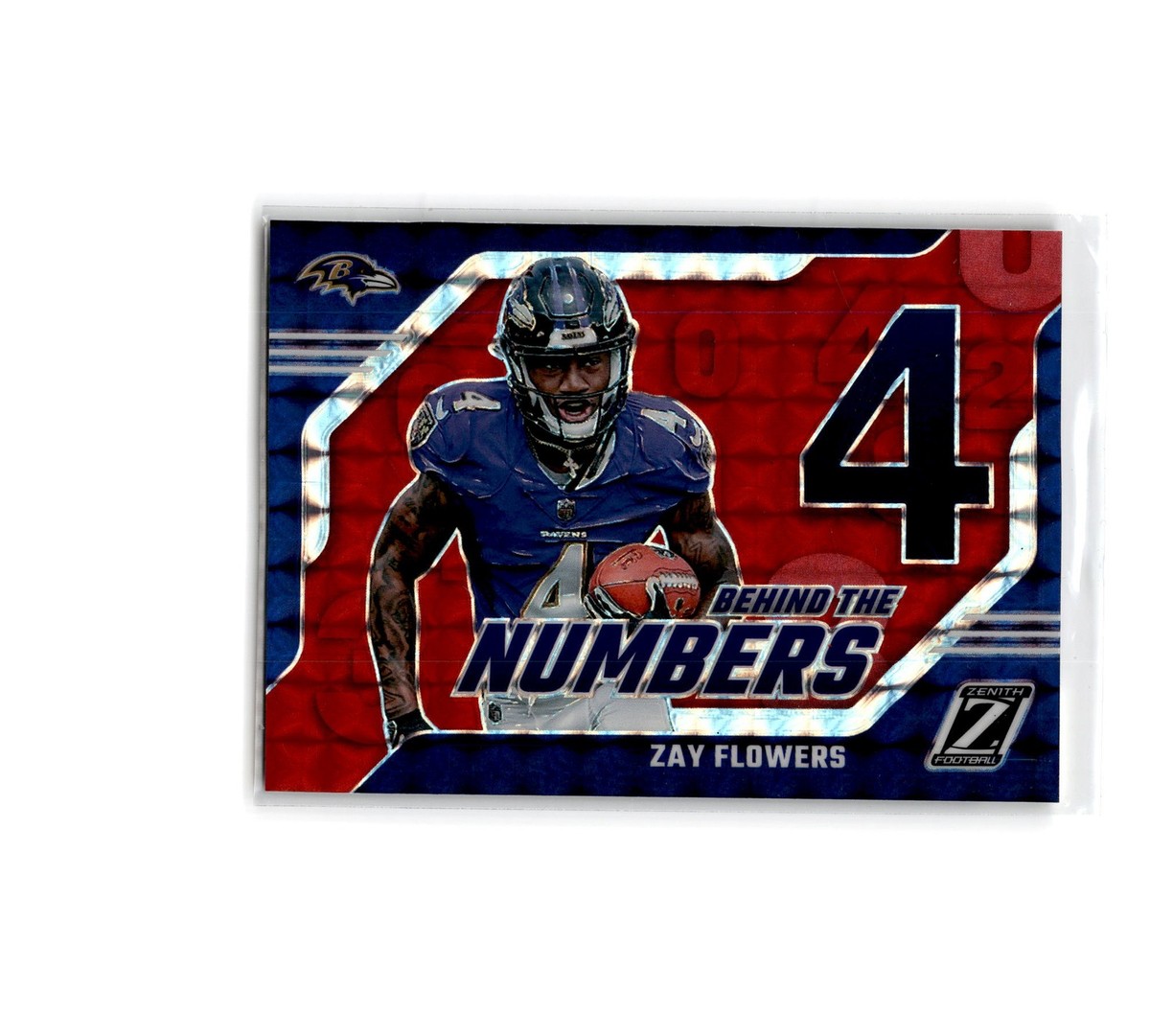 2023 Panini Zenith - Behind the Numbers Zay Flowers #30 Red