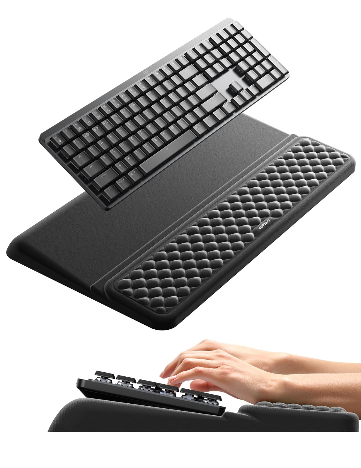 VAYDEER Ergonomic Keyboard Wrist Rest with Stand – 2-in-1 Keyboard Riser & So...