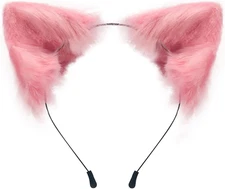 Cat Fox Faux Fur Ears Headband Cute Halloween Fancy Dress Cosplay Handmade Anima