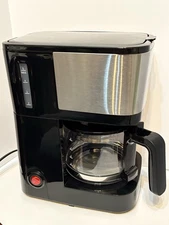 5 Cup Automatic Drip Coffee Maker with Pause N Serve and Reusable Filter Black