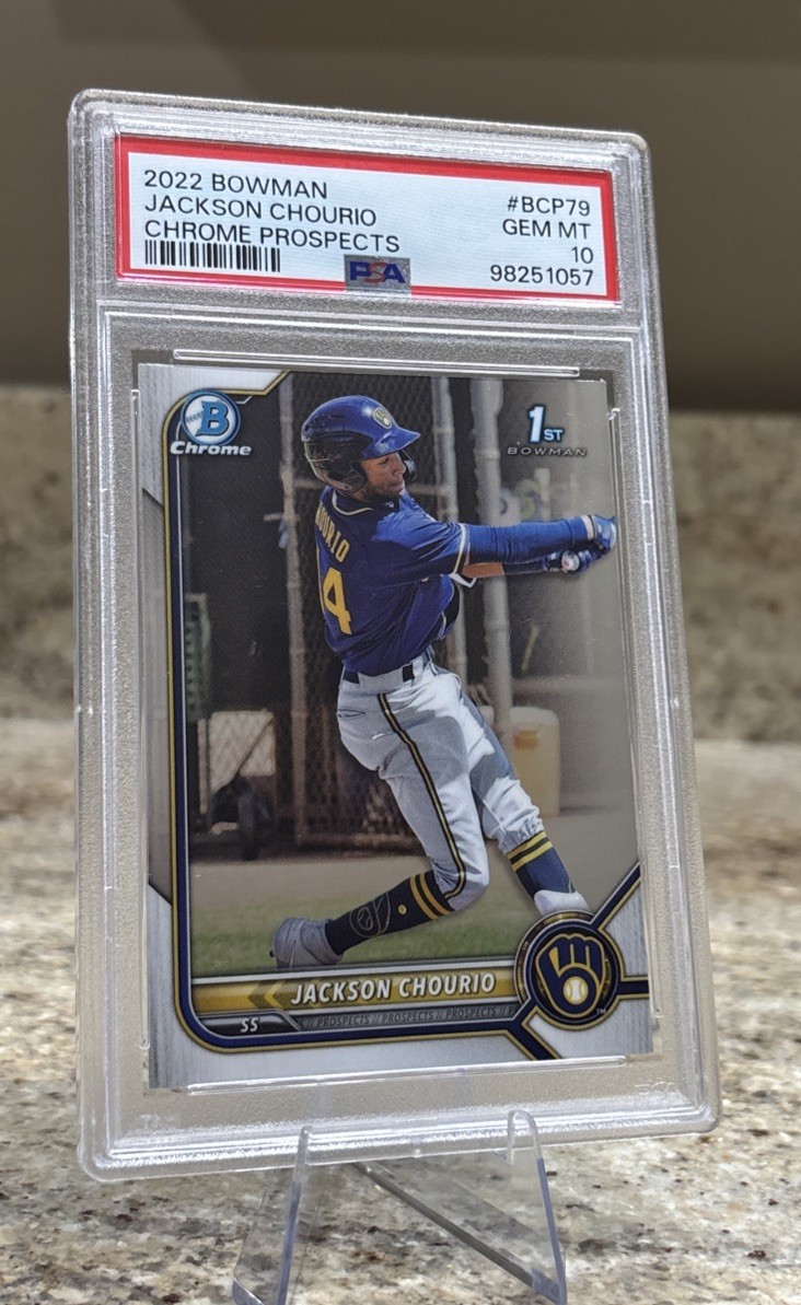 2022 BOWMAN CHROME PROSPECTS #BCP79 JACKSON CHOURIO PSA 10