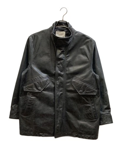 MAISON SPECIAL Buffalo Crack Leather Over Short Mods Coat 11232211210 Size 0 - product listing photo