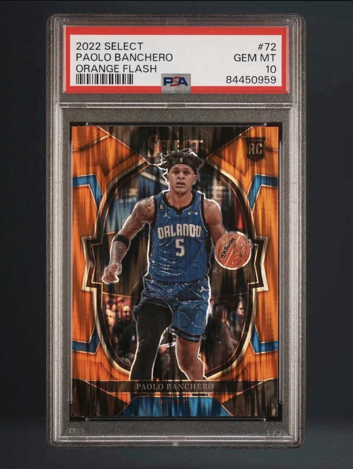 Panini 2022-23 Select Concourse Paolo Banchero #72 Orange Flash Prizm RC PSA 10