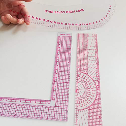 Fashion Clear Metric Sewing Ruler Set, French Curve Pattern Ruler Kit for - Picture 6 of 7