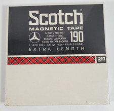 SEALED - SCOTCH Magnetic 190 Blank Reel to Reel 7  Tape 1/4  x 1800 Ft