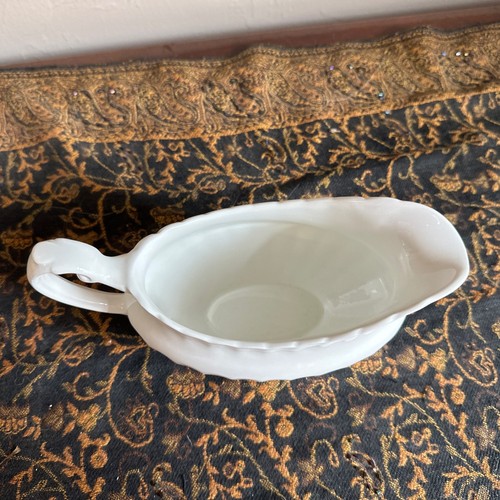 De colección - 8" Alfred Meakin Ltd. Inglaterra Gravy Boat, Blanco Real Semi Porcelana - Imagen 3 de 4