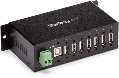 StarTech USB 2.0 Hub Mit 7 Anschlüssen, Industrieller USB-A Metallhub Mit Schutz