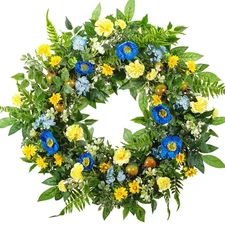 24 Inch Spring Summer Carnation Wreaths for Front Door, Spring Front Door Wre...