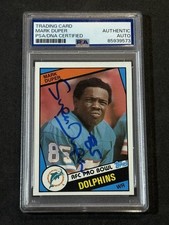 MARK DUPER 1984 TOPPS SIGNED AUTOGRAPHED ROOKIE CARD DOLPHINS PSA/DNA CERTIFIED. rookie card picture
