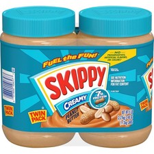  2 pack SKIPPY Creamy Peanut Butter Spread, Shelf-Stable, 40 oz