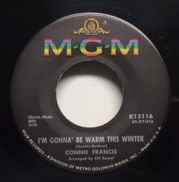 Connie Francis - I'm Gonna' Be Warm This Winter - 1962 NM 45 & Picture Sleeve - Image 3 of 4