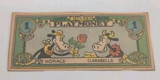 Lucky Bucks Play Money 1930's Disney Mickey Mouse / Clarabelle And Horace