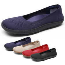 Women Comfortable Flats Arch Support Wide Toe Box Non Slip Walking Shoes